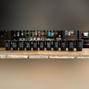 Whole 11 cup set of “Mistaken Lyrics” Stainless Steel Metal Cups 16 oz 🤣🎶